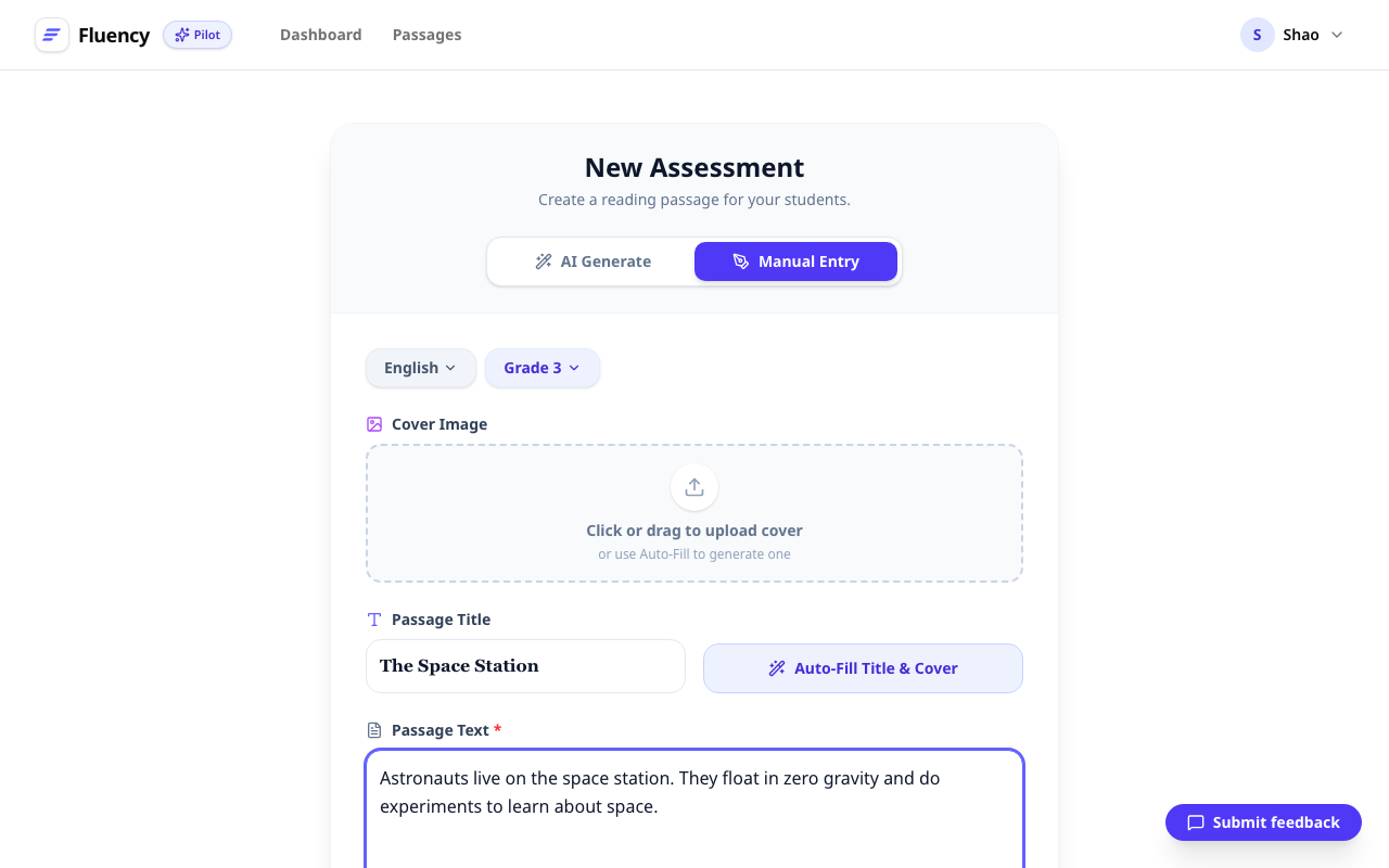 Create Passage Modal